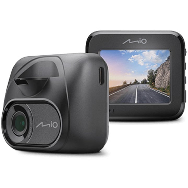 Camera video auto Mio MiVue™ C590, Full HD 1080p , Senzor Sony STARVIS™ CMOS, Alerta medie camera radar fix, Negru