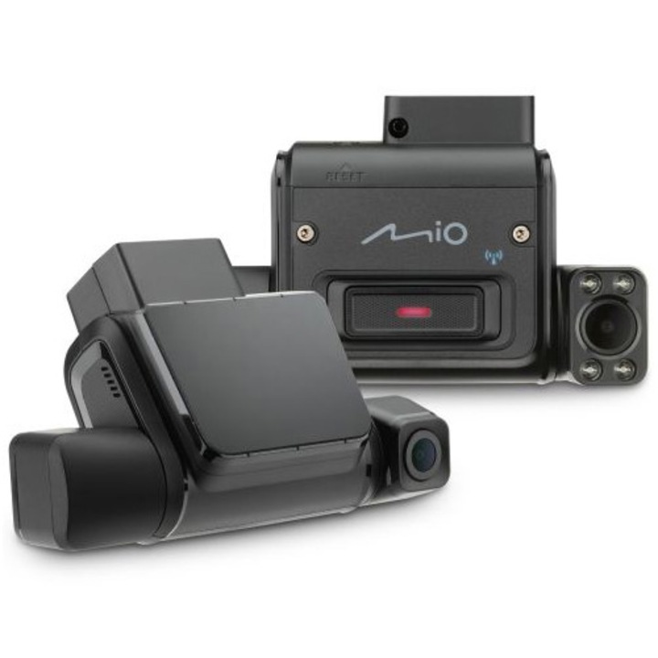 Видеорегистратор Mio MiSentry™ 12T Dash Cam, 3 камери, 4G LTE свързаност, Sony STARVIS™ CMOS сензор, GPS, Предупреждения за камери за скорост GPS & Smart Alert, Черен