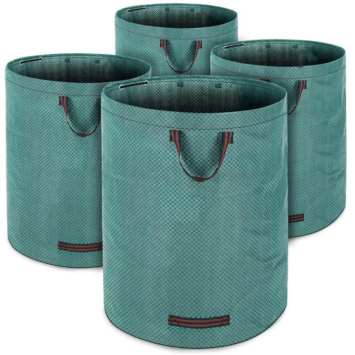Set 4 saci pentru gradina, Gardebruk, 280 L, 77 x 67 cm, Polietilena, Verde