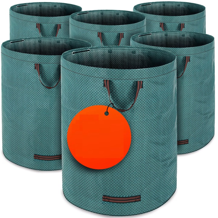 Set 6 saci gradina Gardebruk, 280l, 77 x 67 cm, Polietilena, Verde