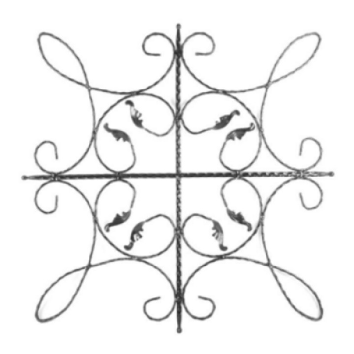 Element fier forjat Rozeta RZ008,12x6, 800x800 mm, 5.9kg