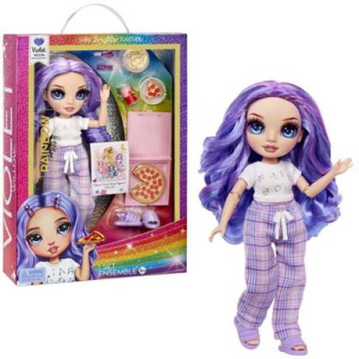 Papusa Rainbow High PJ Party Fashion, Violet Willow