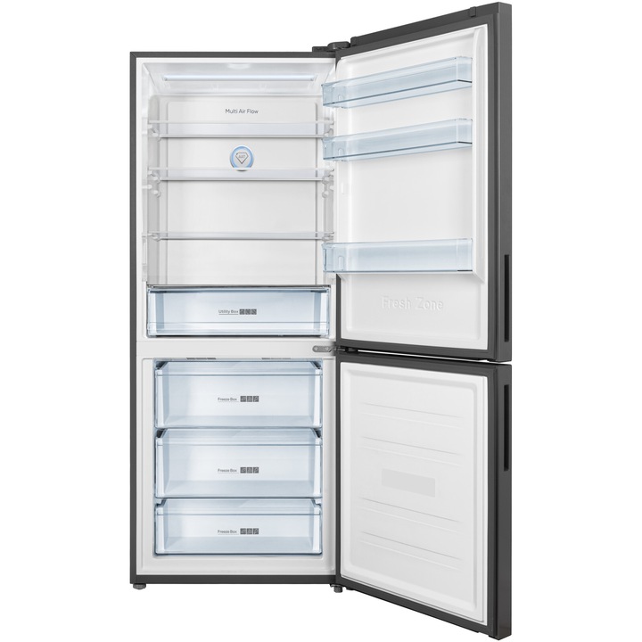 Combina frigorifica Tesla RC4200FTXE, 417 l, Total No Frost, Clasa E, Display extern, Control electronic, lumina LED, H 185 cm, Negru