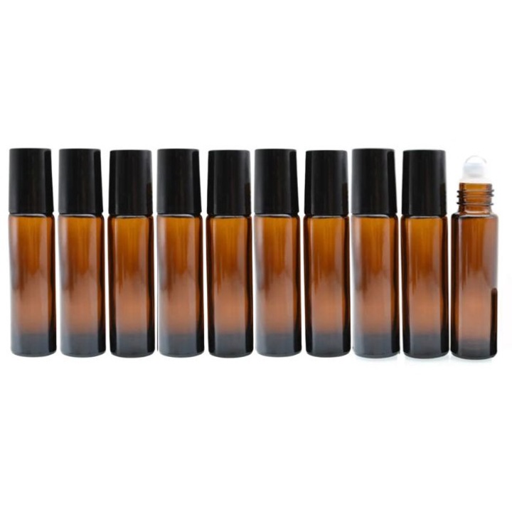 10 ml-es roll on illóolaj üveg (barna) - 10 db