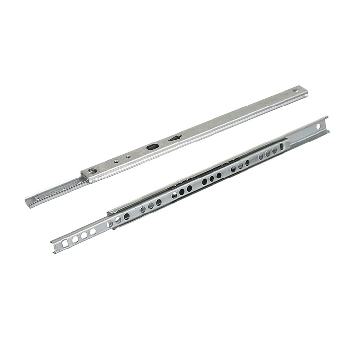 Glisiere sertar, glisare partiala, cu bile, 310/17 mm, nichelate (set 2 buc)