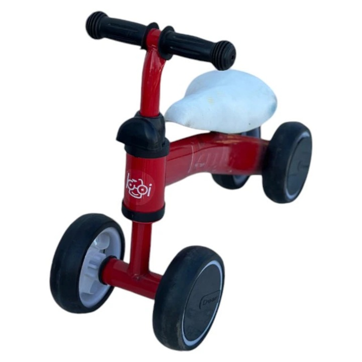 Bicicleta fara pedale, 4 roti, rosu metalic PENDAN