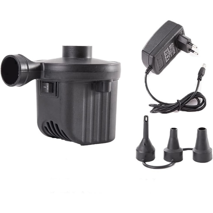 Преносима електрическа помпа за надуване, 12V, 462L/min, за матраци и надуваеми предмети, ABS пластмаса