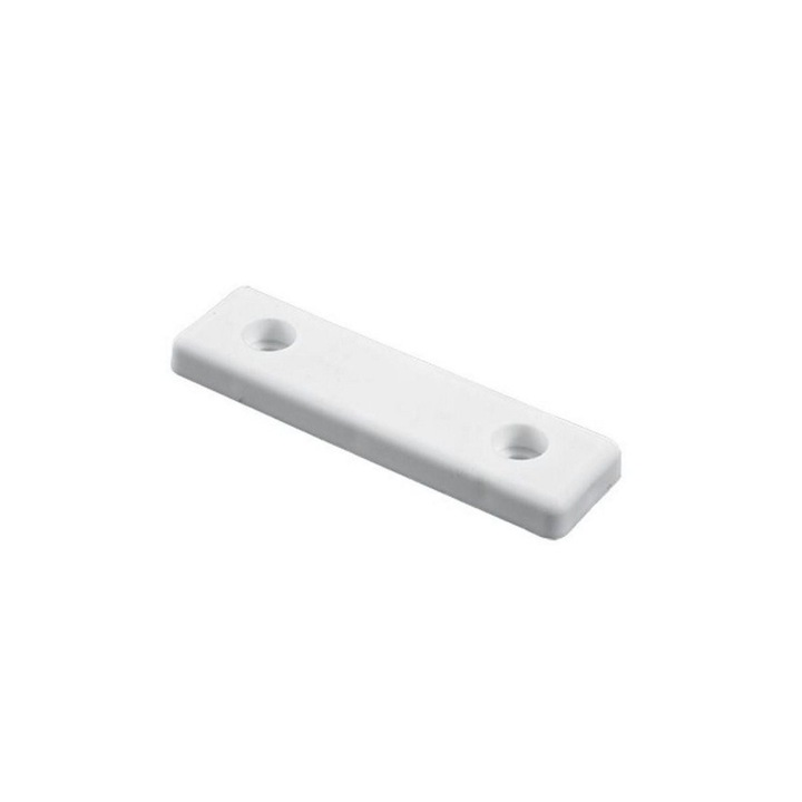 Picior mobila, plat, 50 x 14 x 5 mm, plastic, alb (set 8 buc)