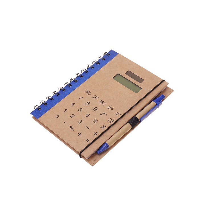 Agenda cu calculator si pix 13x18 - Albastru, Createur