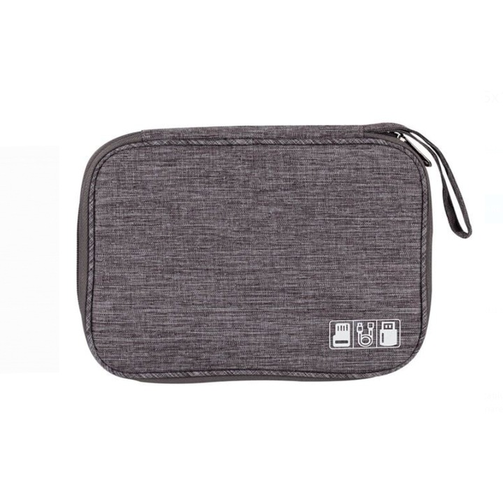 Husa pentru depozitarea cablurilor, castilor, accesorii electronice, Material impermeabil,24.5x13x7.5 cm, Gri