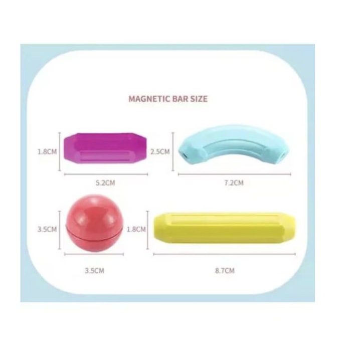 Építő mágneses játékkészlet, Mágnesrudak 3D, 100 db, +3 év