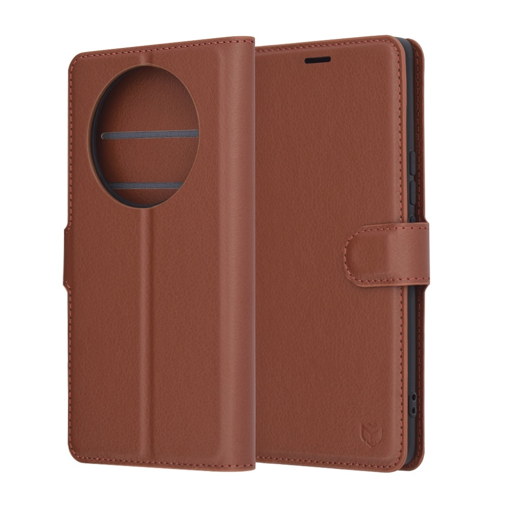 Husa pentru Honor Magic 7 Lite Tip Carte, Leather Folio, Functie de Stand, Calitate Premium, Antisoc, Protectie Sporita, Maro
