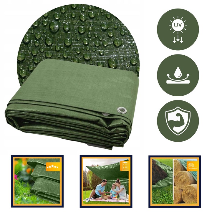 Prelata Impermeabila, Bkshop, 4 x 5 m, 90 g/m², Hobby, Profesional, Tunel, Gotic cu peretri verticali, Gotic, Fara, Legumicultura, 20 m², Verde