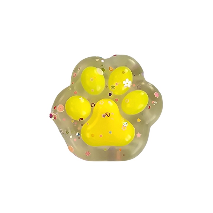 Jucarie interactiva, Labute antistres, galben, MASHASHOP, 9 cm