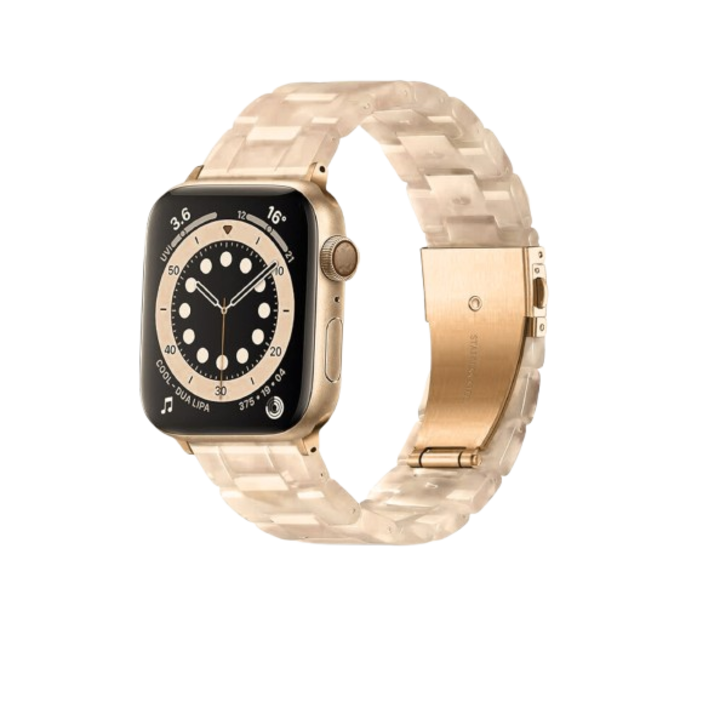 Okosóra karkötő, Upeak, kompatibilis az Apple Watch Series 8 7 6 5 4 3 2 1 SE2 SE, 38, 40, 41 mm, állítható hosszúságú, bézs