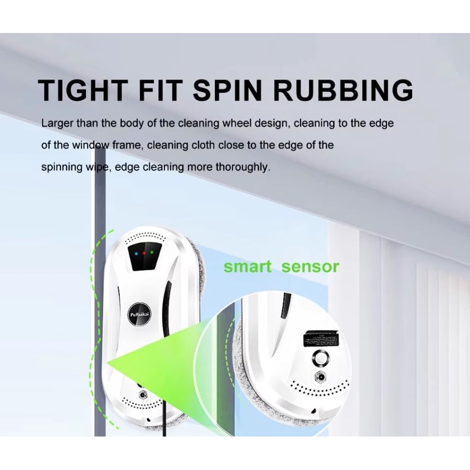 Aspirator Inteligent Robot Pentru Geamuri Umed sau Uscat Putere 80W, Capacitate 0.25L, Telecomanda