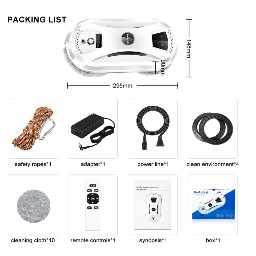 Aspirator Inteligent Robot Pentru Geamuri Umed sau Uscat Putere 80W, Capacitate 0.25L, Telecomanda