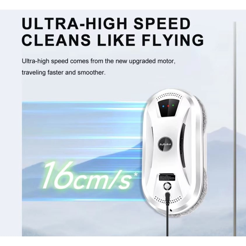 Aspirator Inteligent Robot Pentru Geamuri Umed sau Uscat Putere 80W, Capacitate 0.25L, Telecomanda
