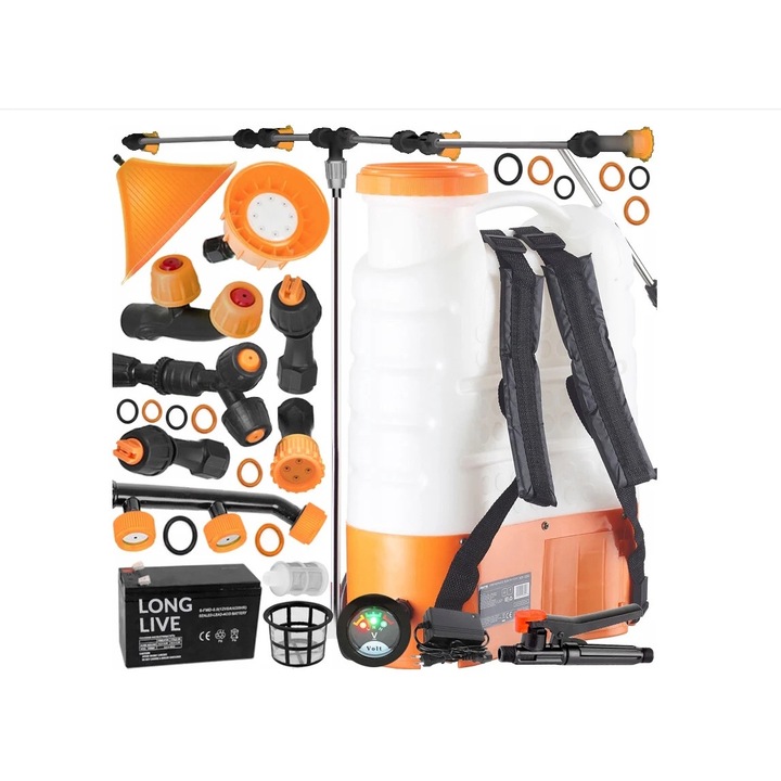 Pulverizator tip rucsac pe acumulator, set duze, 16 l, Majster Polska MP-0350