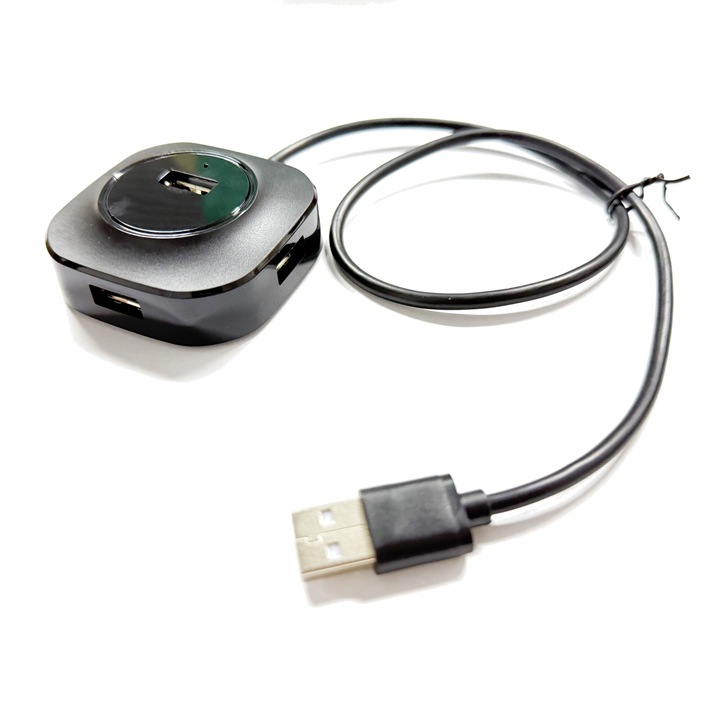 Hub USB 2.0, Kolohoso, 4 porturi, 50cm, Negru