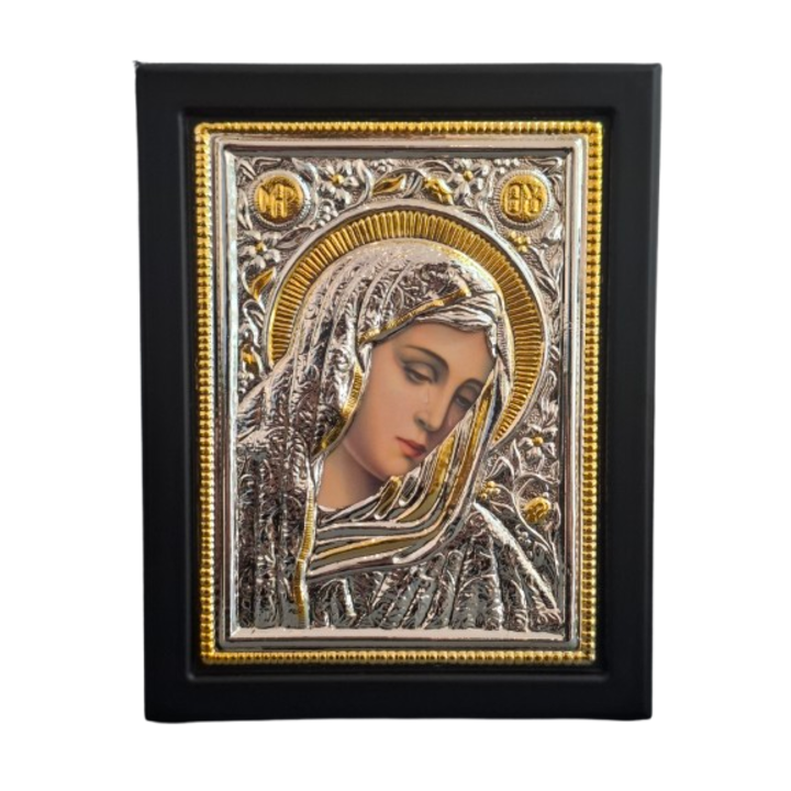Ezüst Istenszülő ikon 24 x 19 cm