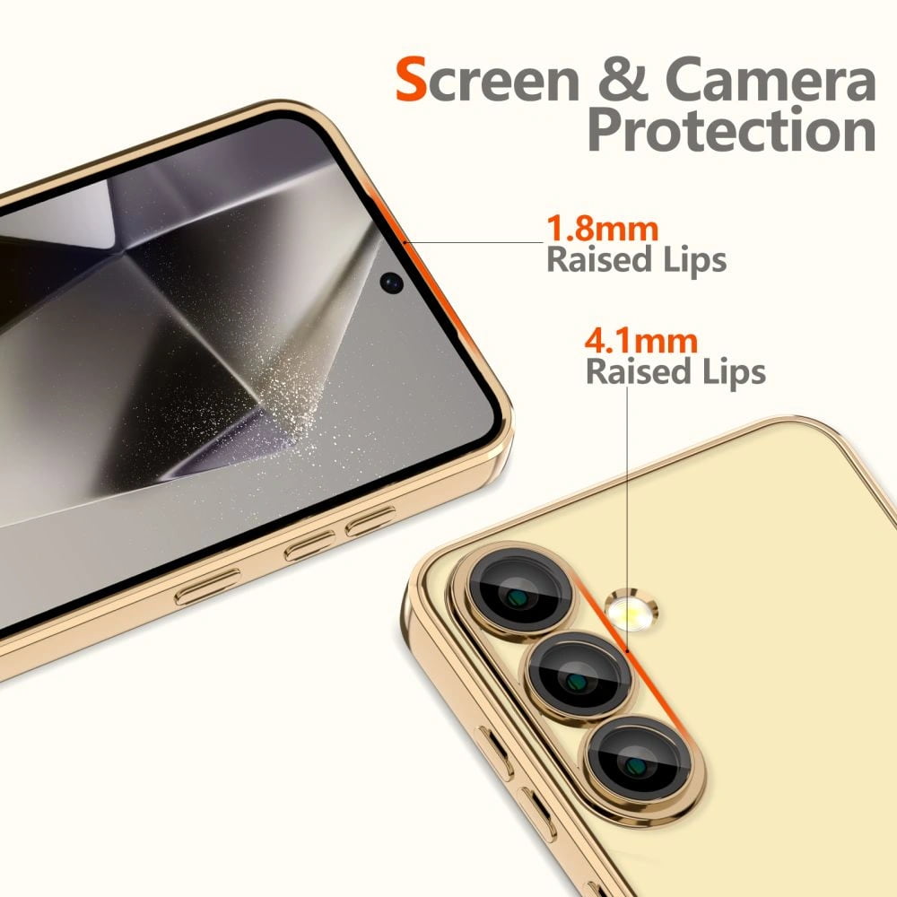 Husa pentru Samsung Galaxy A36 cu MagSafe si protectie pentru lentile anti-shock 1.5 mm transparent - Auriu