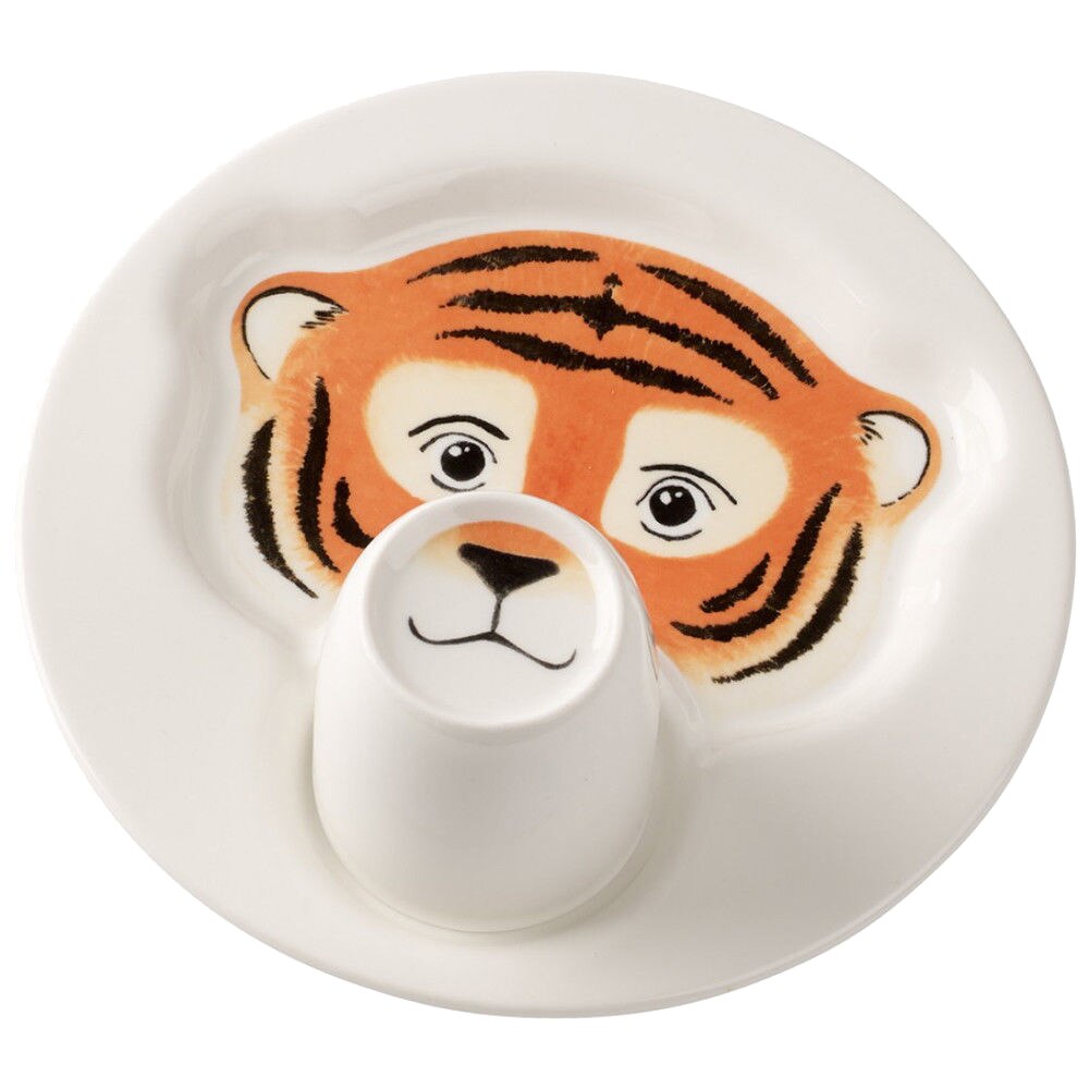 Set farfurioara+cana pentru copii Villeroy&Boch, colectie Animal Friends, model tigru, premium portelan