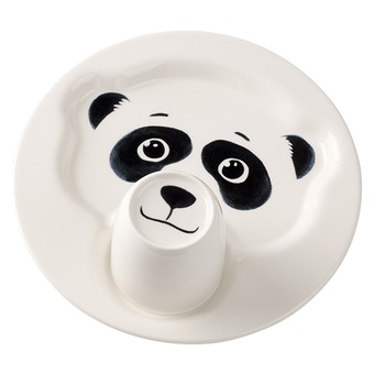 Set farfurioara+cana pentru copii Villeroy&Boch, colectie Animal Friends, model panda, premium portelan Set farfurioara+cana pentru copii Villeroy&Boch, colectie Animal Friends, model panda, premium portelan