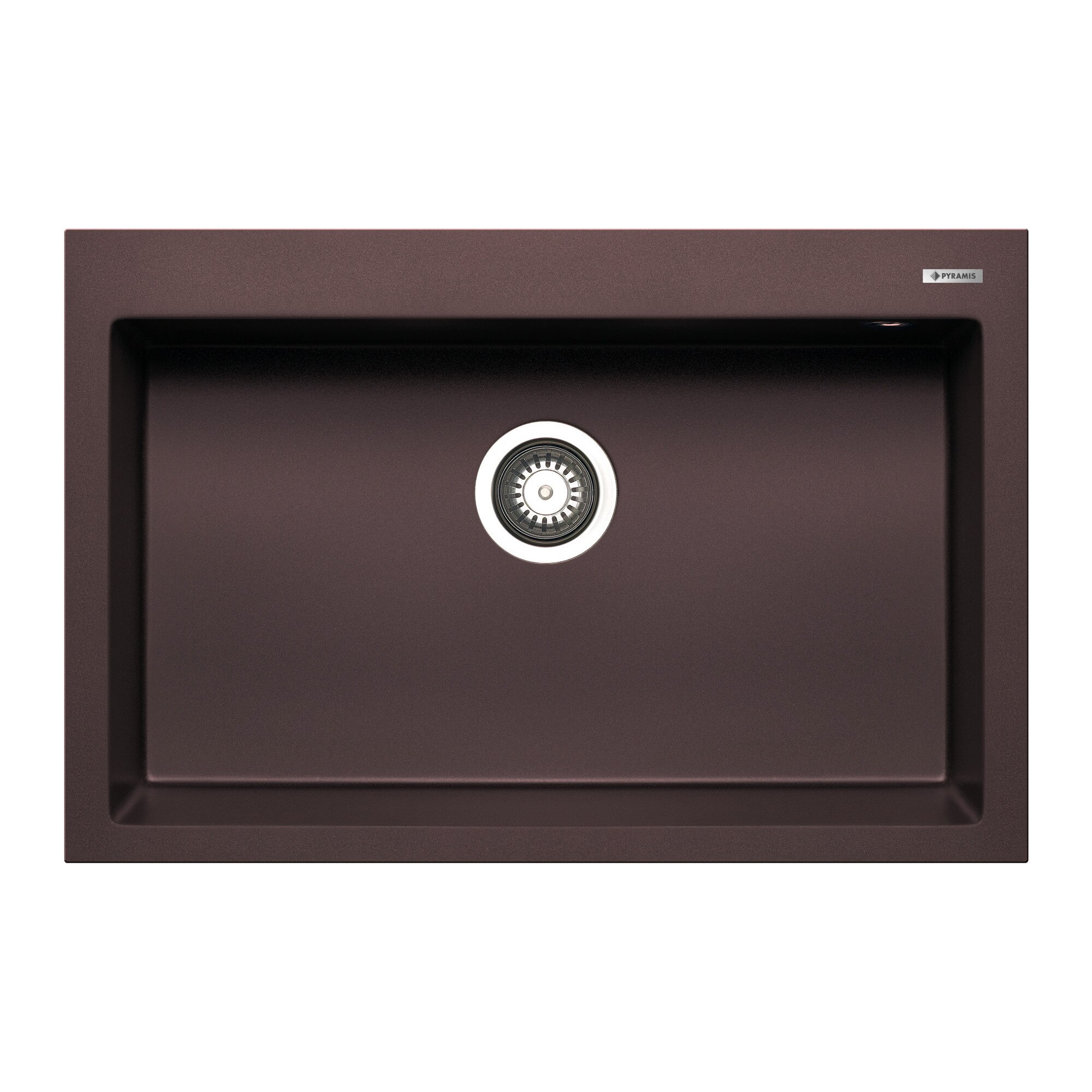 Chiuveta bucatarie Pyramis ISTROS 760x500 1B, adancime 200mm, montare pe blat, Pyragranite chocolate