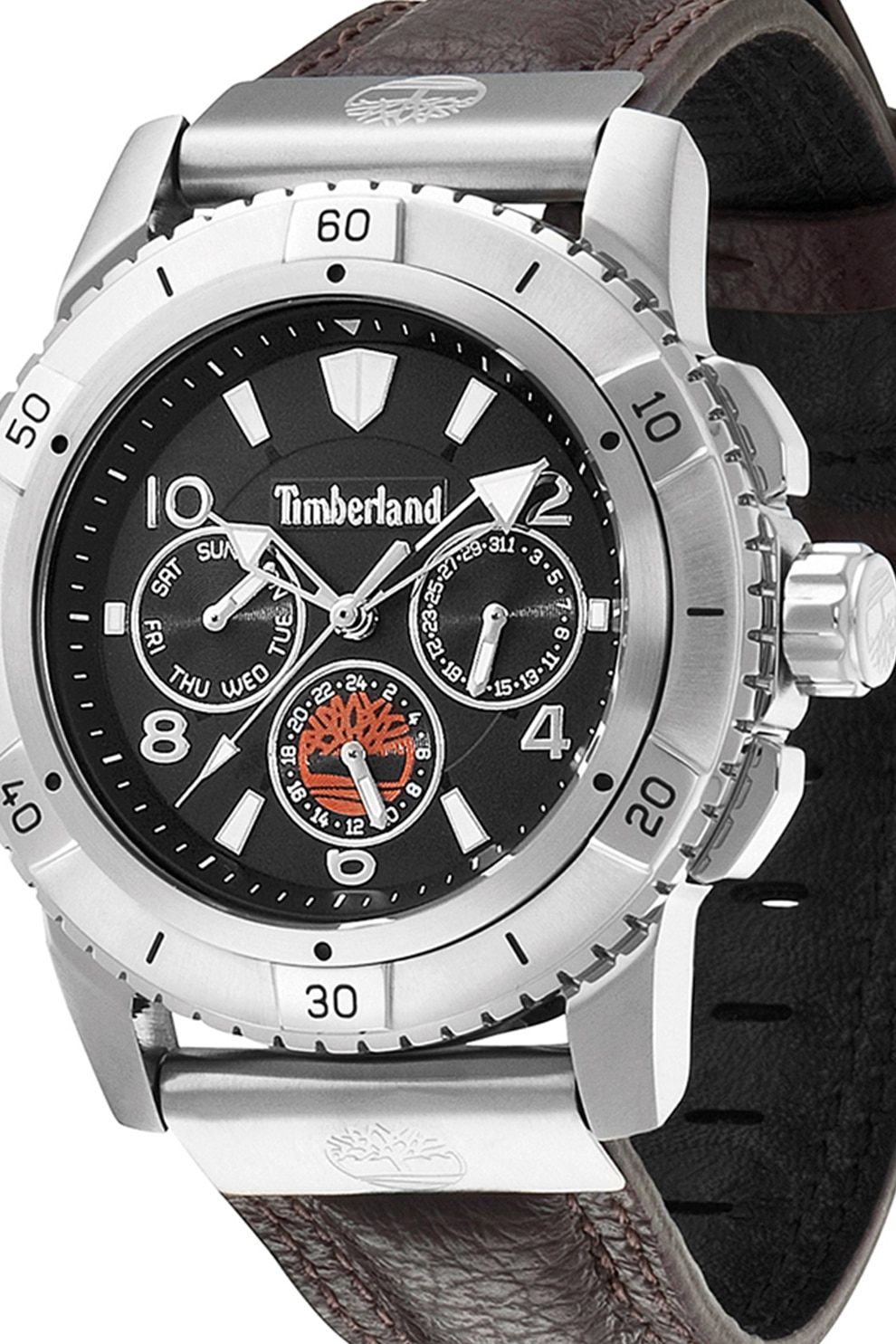 Timberland, Часовник Claremont с кожена каишка, Тъмнокафяв eMAG.bg