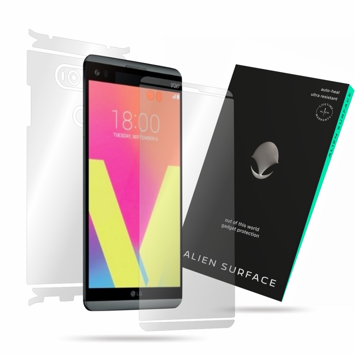 Folie protectie, compatibil cu LG V20, ecran, spate, laterale, Alien Surface