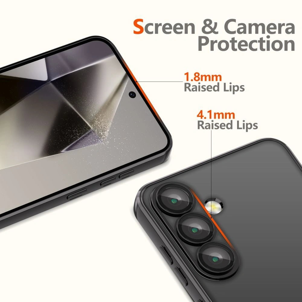 Husa pentru Samsung Galaxy A56 cu MagSafe si protectie pentru lentile anti-shock 1.5 mm transparent - Negru