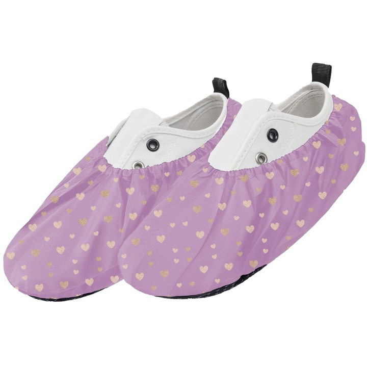 Capac de protectie pentru pantofi, marimea 31-37, roz, Inimi