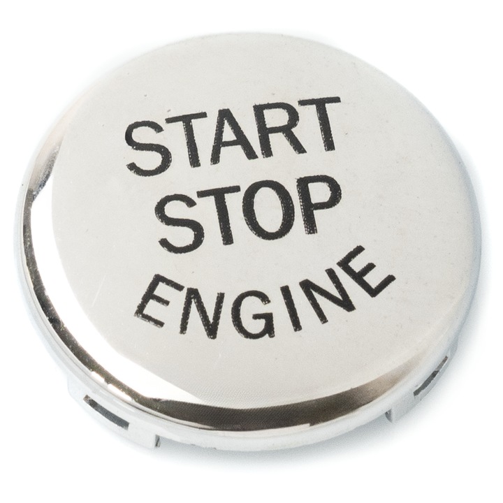 Бутон, AWParts, Start Stop за BMW E87 E90 E60 E92 E60 E61 E63 E70 E71 X3 X5, Металик сребрист