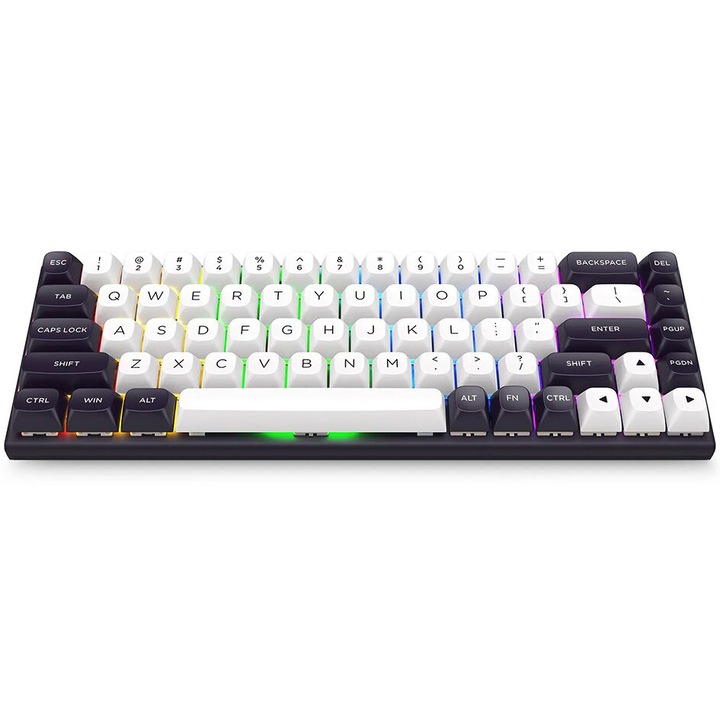 Механична клавиатура Gaming Redragon Irelia, RGB осветление, Розови магнитни превключватели, Черен/Бял