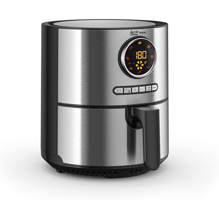 Фритюрник с горещ въздух Oliver by Tefal Ultra Fry EY11JD10, 1630 W, XL капацитет (4.2 L), регулиране на температурата 80 °C - 200 °C, сензорен дисплей, 8 автоматични програми, неръждаема стомана