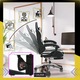 Геймърски стол GALAXIA® Pro от екологична кожа, регулируема ергономична лумбална опора, регулируема възглавница за облегалка за глава, сгъваема на 165° облегалка, до 140 кг - черно бяло