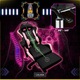 Геймърски стол Galaxia® Pink Edition, изработен от екологична кожа, регулируема ергономична лумбална опора, регулируема възглавница за глава, сгъваема на 165° облегалка, опора за крака, до 140 кг - розово-черно