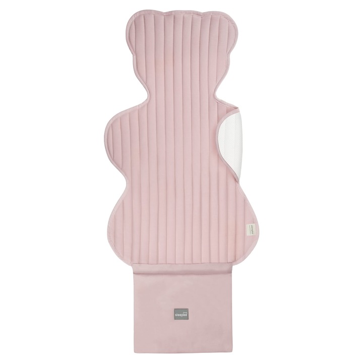 Saltea de Schimb Portabila pentru Bebelusi, Sleepee, Material Premium Impermeabil, Certificat Oeko-Tex Clasa I, Pliere Compacta, Dimensiuni 70x43 cm, Buzunar Integrat de Protectie, Suprafata Delicata pentru Pielea Sensibila, Pentru Calatorie, Roz Pudra