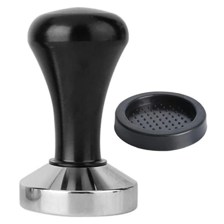 Tamper cafea profesional, Caltucus Core,54mm, inox, lemn, negru