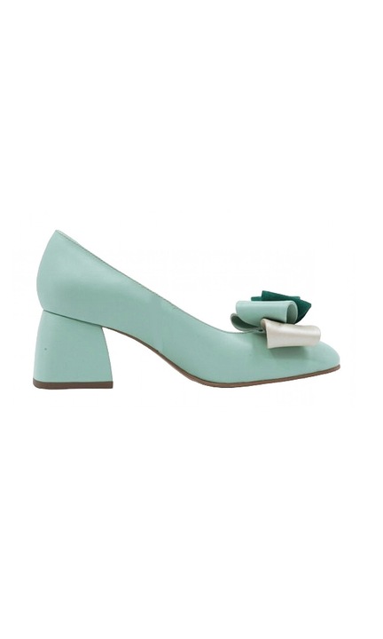 Pantofi dama office din piele naturala, Aine, NAB1, Verde menta
