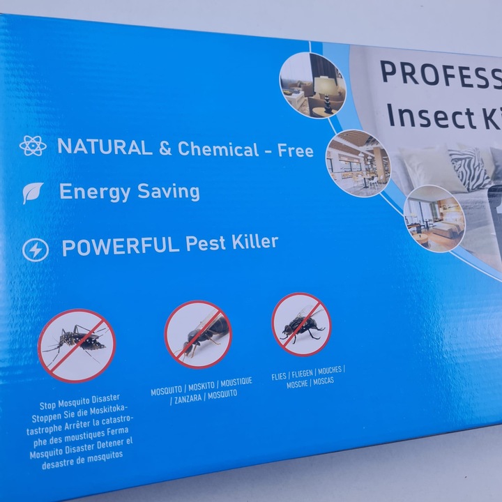 Aparat antiinsecte profesional UV, 2x20W, raza 200 mp, muste, pentru tantari, 65 cm, Dalimag