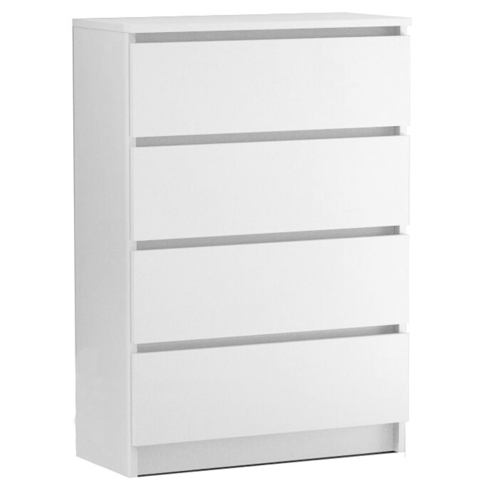 Comoda GINDO RICO, 4 sertare, alb, 70x99x40cm