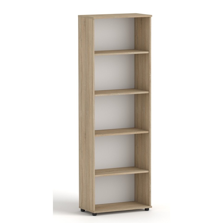 Raft GINDO G 80, 5 polite, 182x80x32cm, culoare stejar sonoma, pentru birou