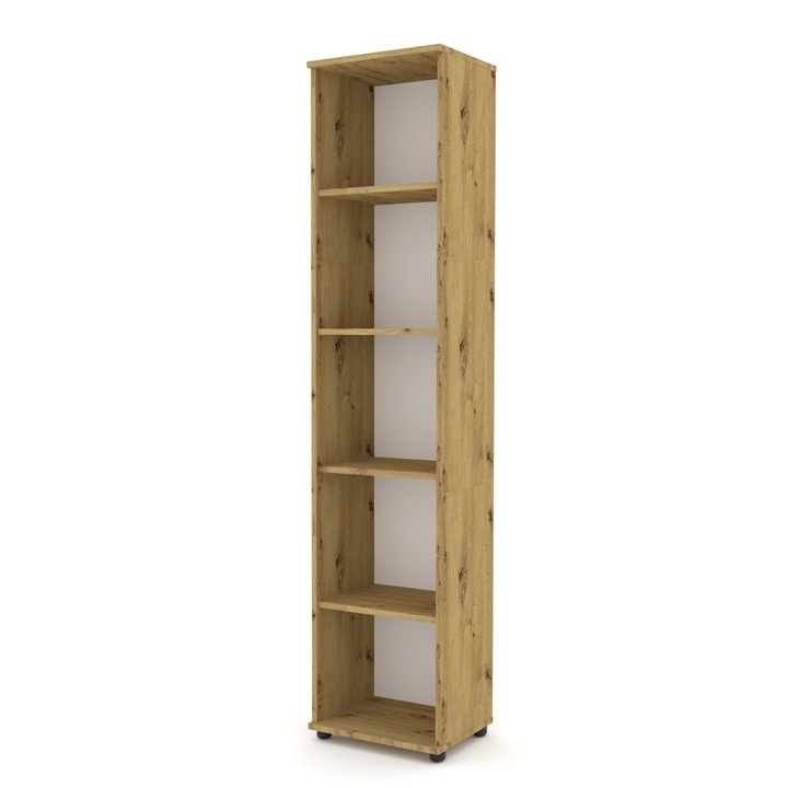 Raft Gindo G30, 5 polite, 30x32x182cm, culoare stejar artisan, picioare negre