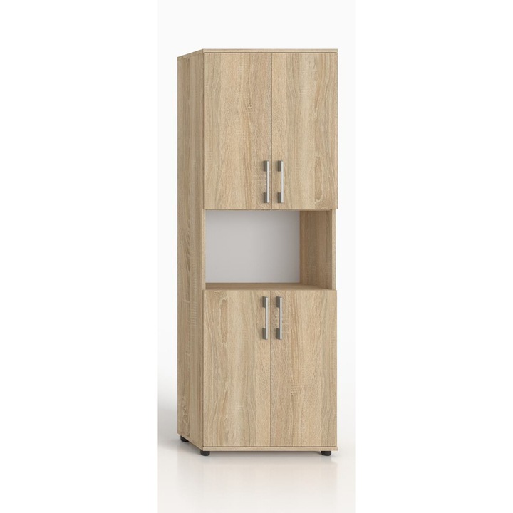 Raft birou GINDO, 80x32/40cm, 4 polite, culoare stejar sonoma