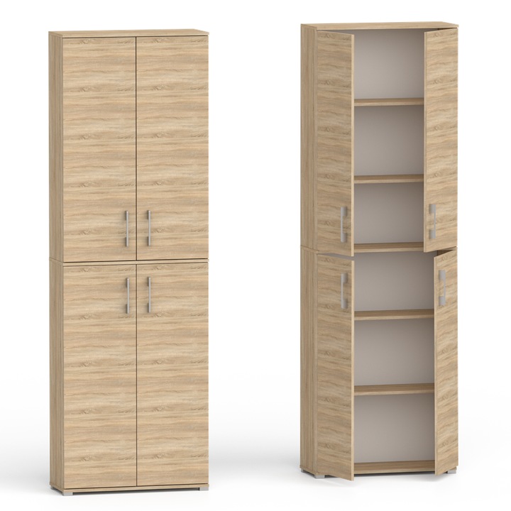 Dulap GINDO Pola 80cm, 4 usi, 215x80x32/40cm, laminat, Dambovita