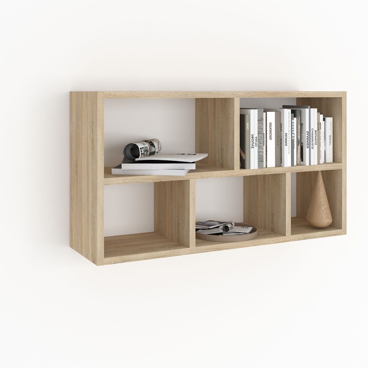 Raft suspendat GINDO 80x50.8x20cm, laminat, montaj orizontal, set de montaj inclus