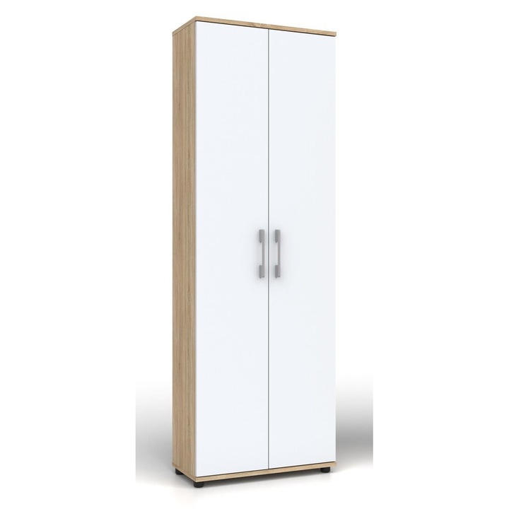 Dulap Gindo G60 2D, 182x60x32cm, 5 poli, culoare sonoma, picioare negre