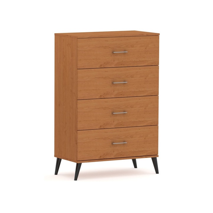 Comoda GINDO POLA 4N, 4 sertare, negru, 117x50-80x40cm